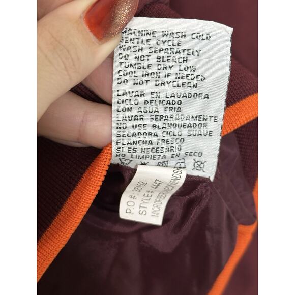 Virginia Tech Hokies Pullover Windbreaker Jacket Men's Size Medium Red Oak VTG - Picture 10 of 10